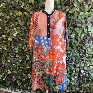 Women’s Multicolor Floral Geometric Cover up Boho one size